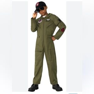 EUC Top Gun Maverick Halloween Costume Flight Suit One Piece Jumper Jumpsuit